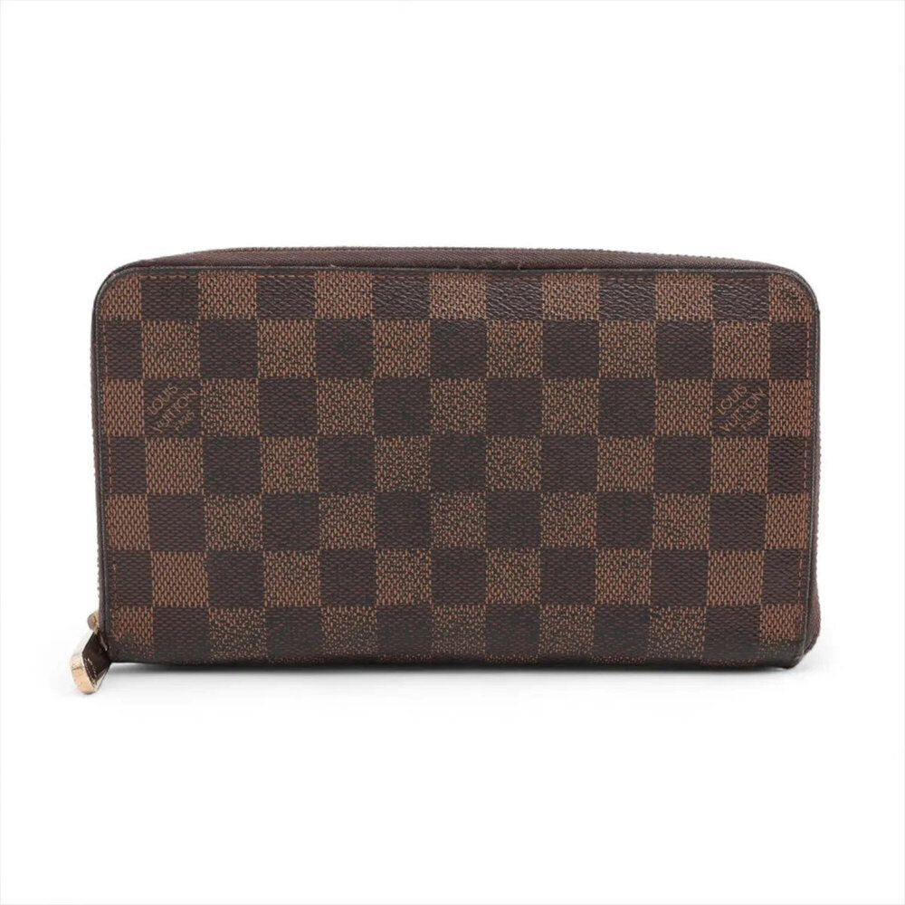 Louis Vuitton Damier Zippy Organizer N60003 Leather Long Wallet, Round Zipper...